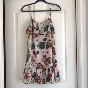 Pink floral mini shift dress